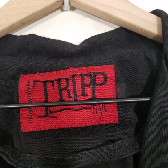 Tripp nyc Trench Coat Corset Goth Punk Emo Grommit Size L - Picture 6 of 11